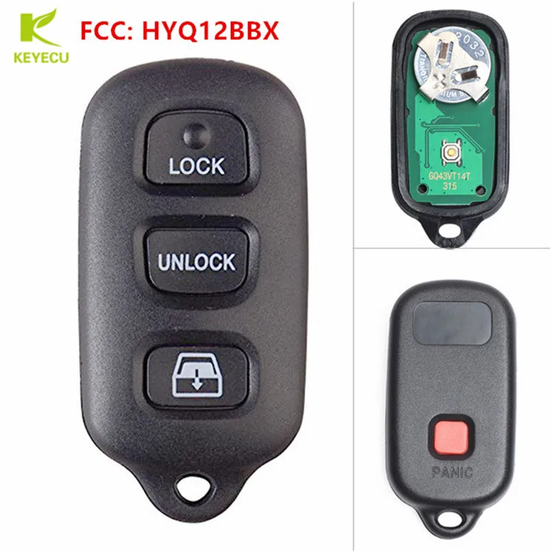 Car remote key Keyless Entry 4 Button Remote Car Key Fobs 1pc for Toyota 4Runner 1999-2009, Sequoia 2000-2007
