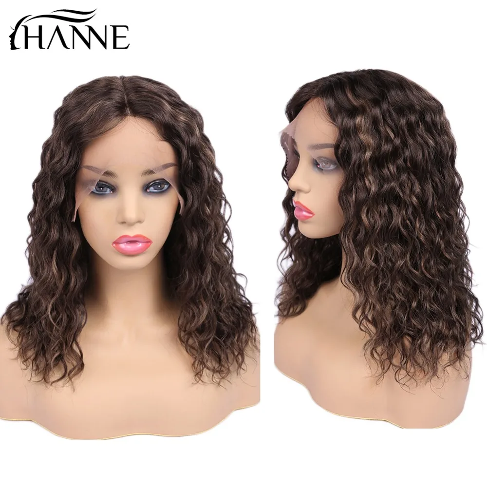 HANNE Brazilian Natural Wave 150% Ombre Color Lace Front Wig Human Hair Wigs Pre Plucked Lace Remy Hair Short Wigs F4/30 Color
