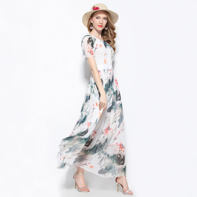white floral maxi dress plus size
