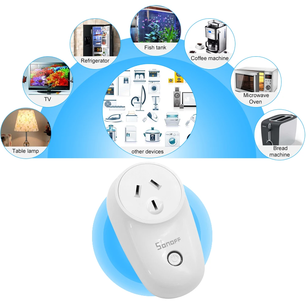 Умная Беспроводная розетка SONOFF S26 ITEAD с Wi Fi зарядный адаптер дистанционным