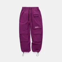 Осень Зима для мужчин брюки карго эластичный пояс ветровка Jogger тренировочные штаны-шаровары спортивные штаны повседневные уличная