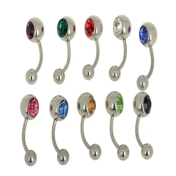 10Pcs/lot Women Men 316L Surgical Stainless Steel Belly Button Rings