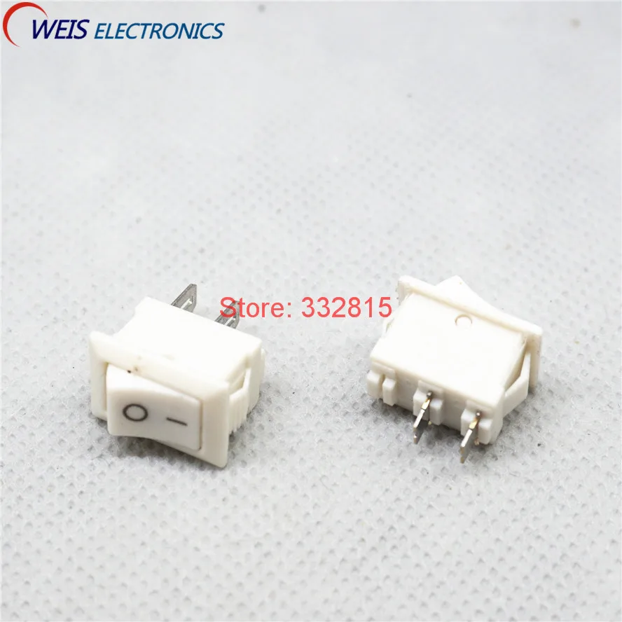 

10pcs 10x15mm Mini rocker switch White 2 throw 2pins I/O button power switches KCD1 10*15  Free shipping D.