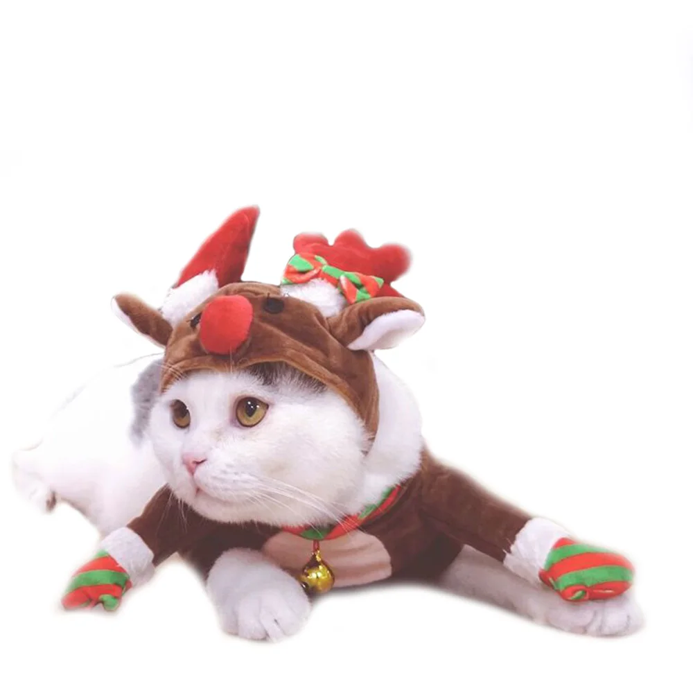 Рождественский лось собака стоя костюм для домашних животных кошка костюмы