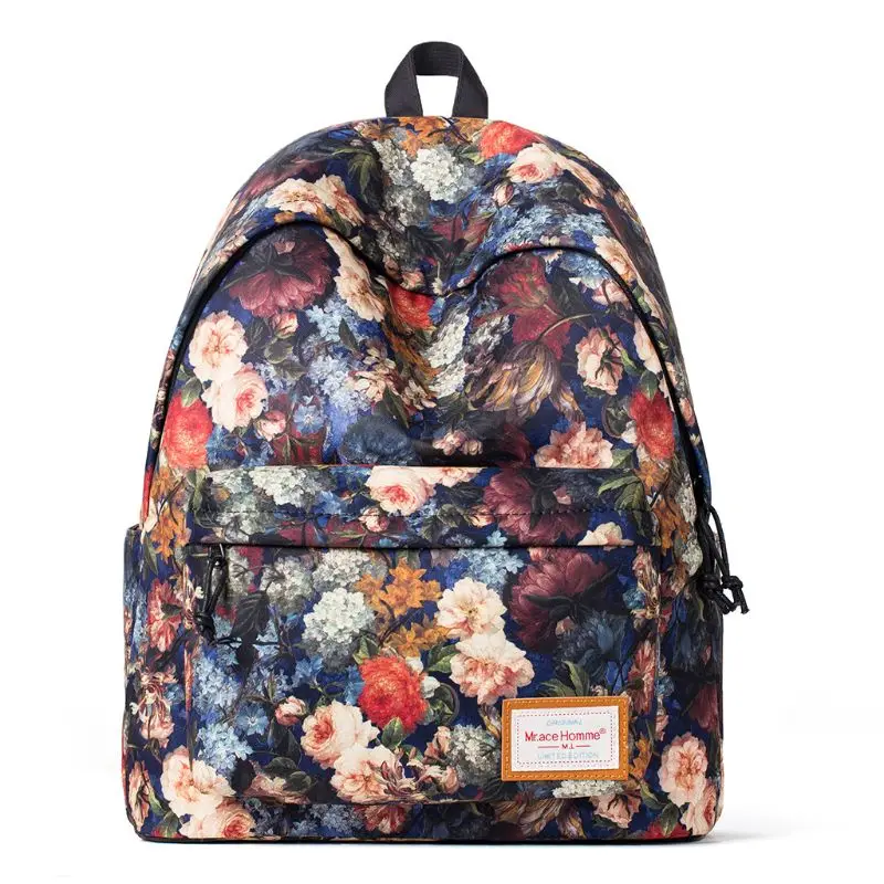 

Fashion Polyester Women Girls Floral Backpack Laptop Backpack Shool Bookbag Travel Casual Daypack