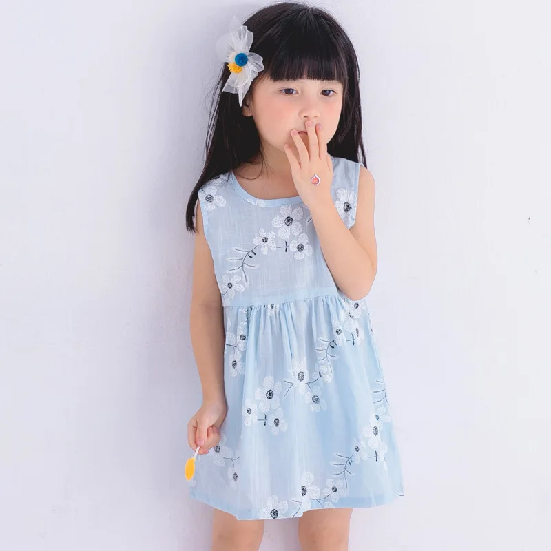 Одежда для девочек от 1 года до 6 лет летнее платье для девочек детское Ягодное платье с v-образным вырезом сзади детское Хлопковое платье-майка для девочек детская одежда