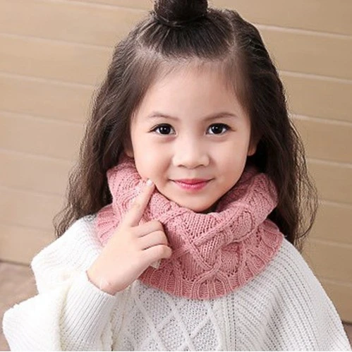 Bufanda de algodón con anillo para el cuello para y niñas, bufandas de lana tejidas, Color sólido, cálidas, de invierno|Bufanda| - AliExpress
