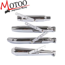 Motoo-античный Универсальный 39-46 мм Ретро Гальванопокрытие хромом мотоцикл глушитель выхлопная труба вертикальный винтажный Чехол под давлением