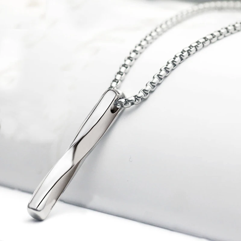 smydp Necklaces Square Twisted Column Pendant Necklace for Men Stainless Steel Male Female Couples Jewelry Oxidation Rainbow Silver Gold Tone 20 Inch Chain smydp Necklaces Square Twisted Column Pendant Necklace for Men Stainless Steel Male Female Couples Jewelry Oxidation Rainbow Silver Gold Tone 20 Inch Chain