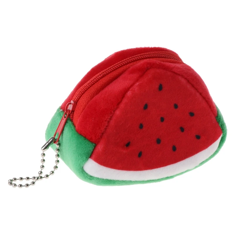 1 шт. EDC плюшевый Кошелек для монет с фруктами, сумка для монет, кошелек, кошелек для мелочи, маленькая Подарочная игрушка, Детский плюшевый Кошелек - Цвет: watermelon