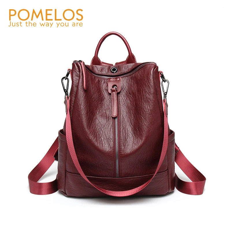 

POMELOS Backpack Women High Quality Soft PU Leather Backpack Back Pack For Women Fashion Backpack Designer Travel Rucksack Women