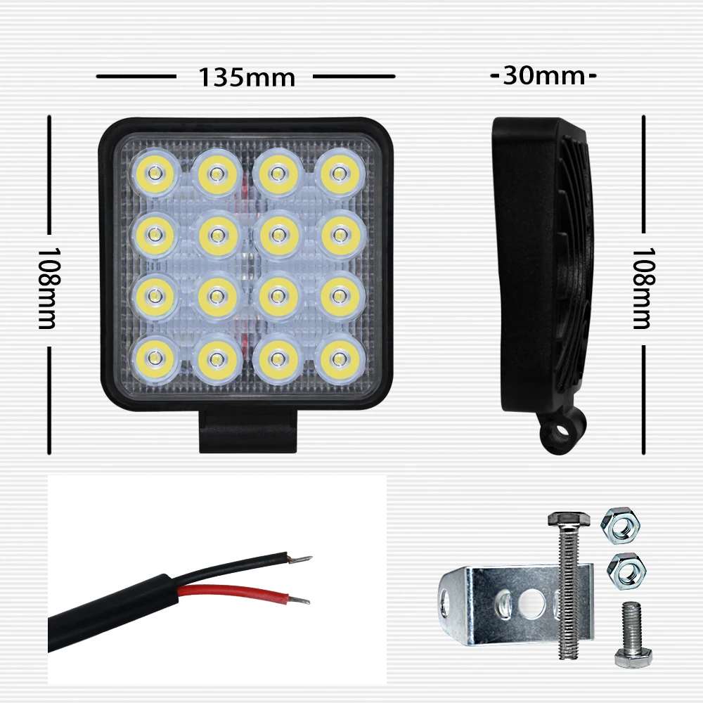 Aslent 4 inch 12v 24v 27W 42W 48W 4800lm Round Led Work Light Bar Spot beam Headlight For 4WD 4x4 Offroad SUV ATV Tractor Truck 