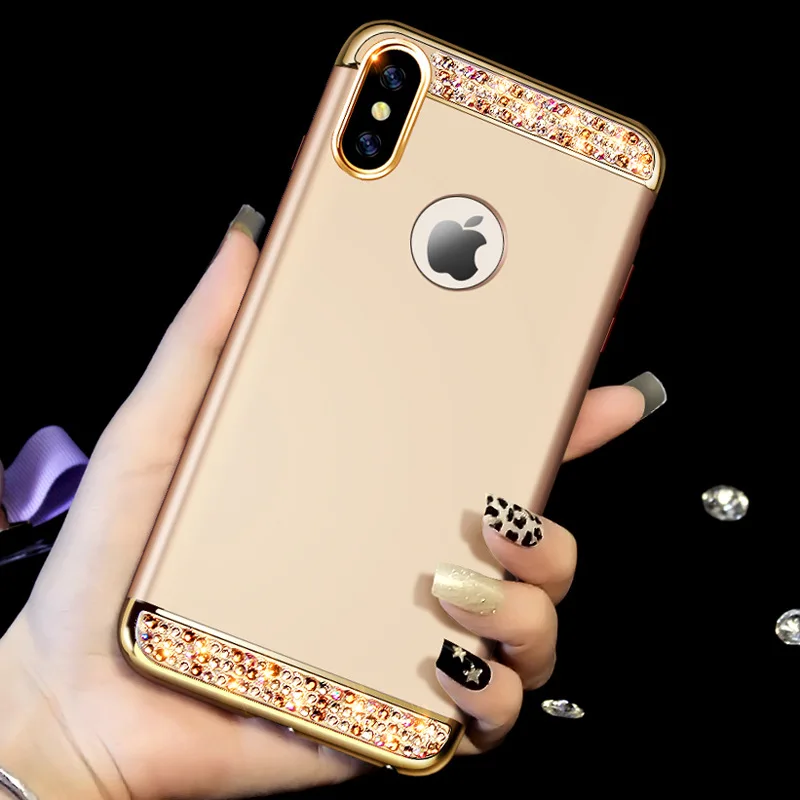 Блестящий чехол со стразами для iPhone 11 Pro Max Xs X iphone XR 5 5S SE 6 6S 7 8 Plus блестящий
