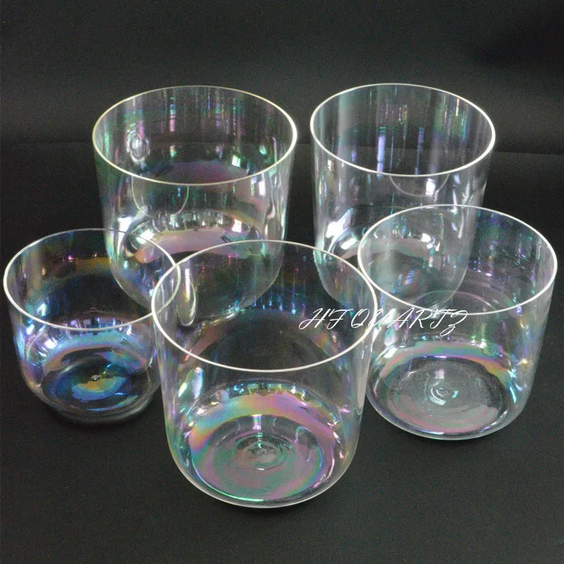 

HF Cosmic Light Chakra Clear Quartz Crystal Singing Bowl 9'' A# A G#