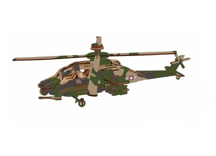 Поделки ручной работы деревянные моделирование вертолет Apache Модель двигателя 3d трехмерные деревянные головоломки игрушки для детей