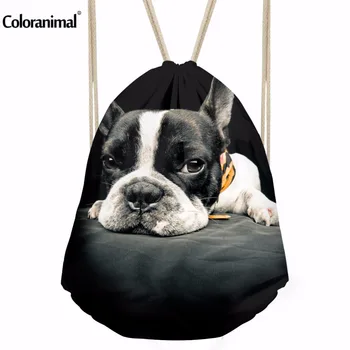 

Coloranimal Fashion Dog Printed Drawstring Bags for Teengers Boys Mens Portable String Backpack Travel Bag Beach Bag Cinch Sack