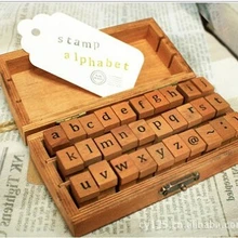 50 шт./кор.) креативный Lowercase& прописной шрифт деревянный набор резиновых штампов деревянная коробка