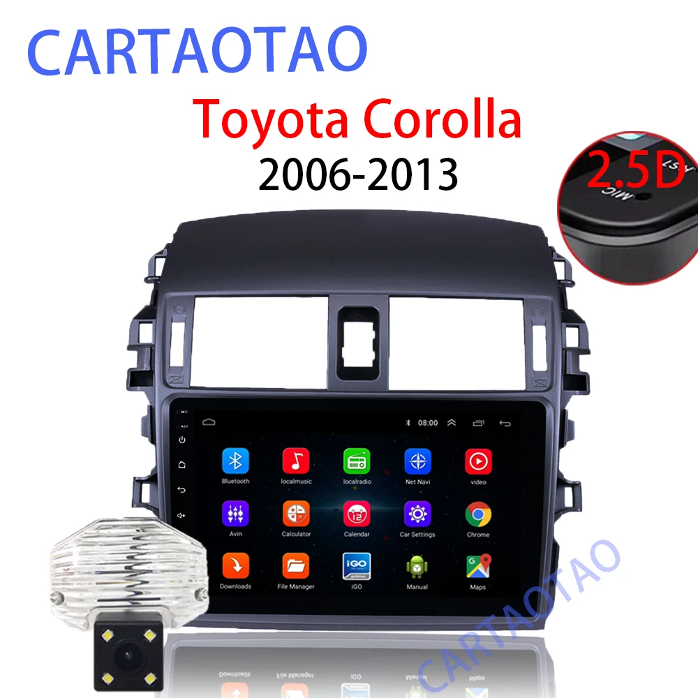 

Android 8.1 2din car radio GPS navigation multimedia player for Toyota Carola E140/150 20007 2008 2009 2010 2011 2012 2013 DAB+