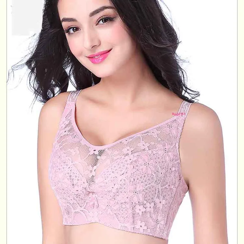 Large size thin mold cup sexy lace bra comfor gather push up bras 80 85 90 95 Full cup underwear