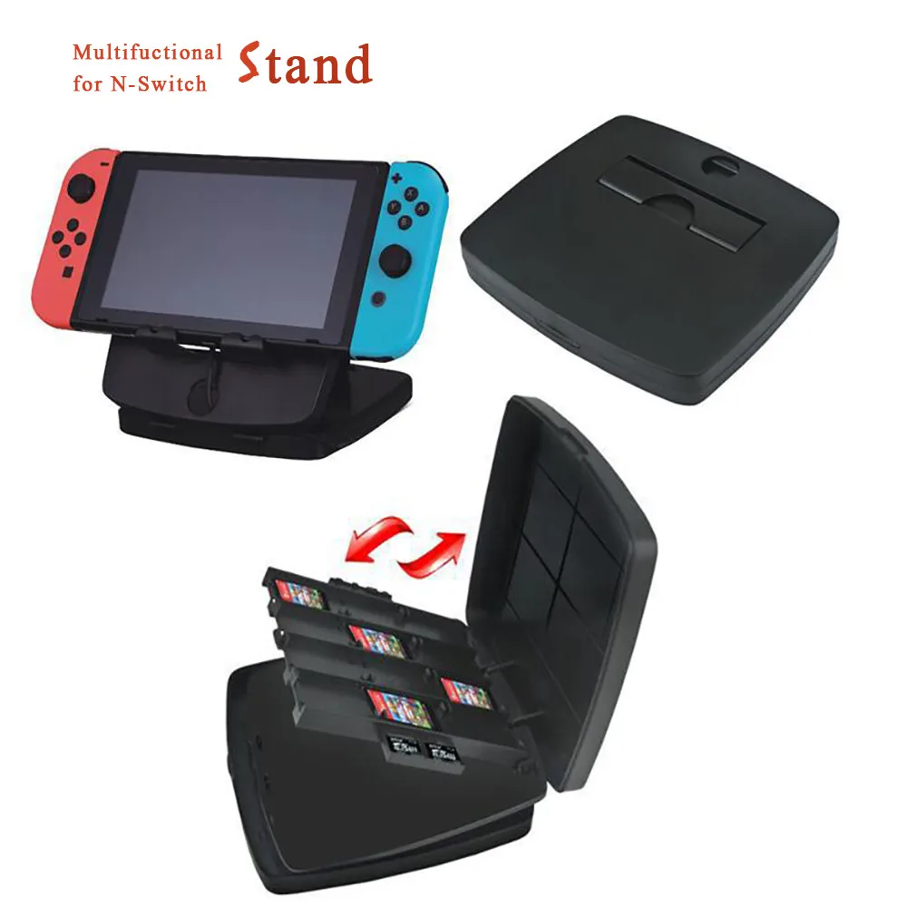 Portable Multifunction Stand Holder Game Cards Storage Box With Cable For Nintendo Switch Holder