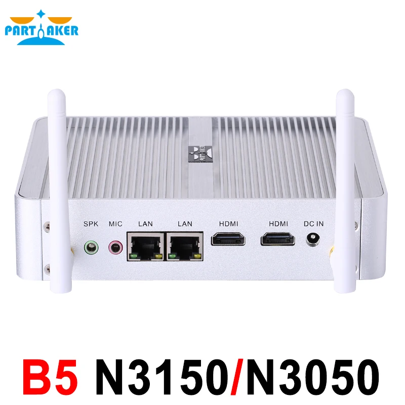Причастником B5 Mini PC Dual Core 2 Ethernet LAN маршрутизатор брандмауэра Intel Celeron N3150 N3050 pfSense без вентилятора