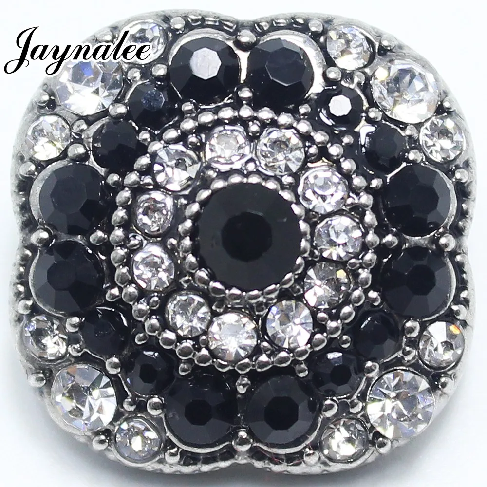 

10pcs/lot Hot selling 18/20mm Alloy Fashion Snap Button Bracelet Charm Rhinestone Styles Button Jaynalee Snaps Jewelry GS1208236