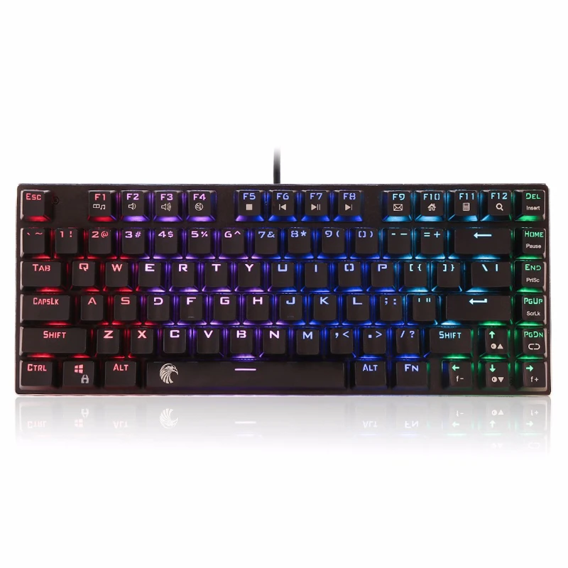 

RGB LED Backlit Gaming Mechanical Keyboard Russian English USB Wired Small Compact Ergonomic Keyboard Anti-Ghosting for PC Gamer