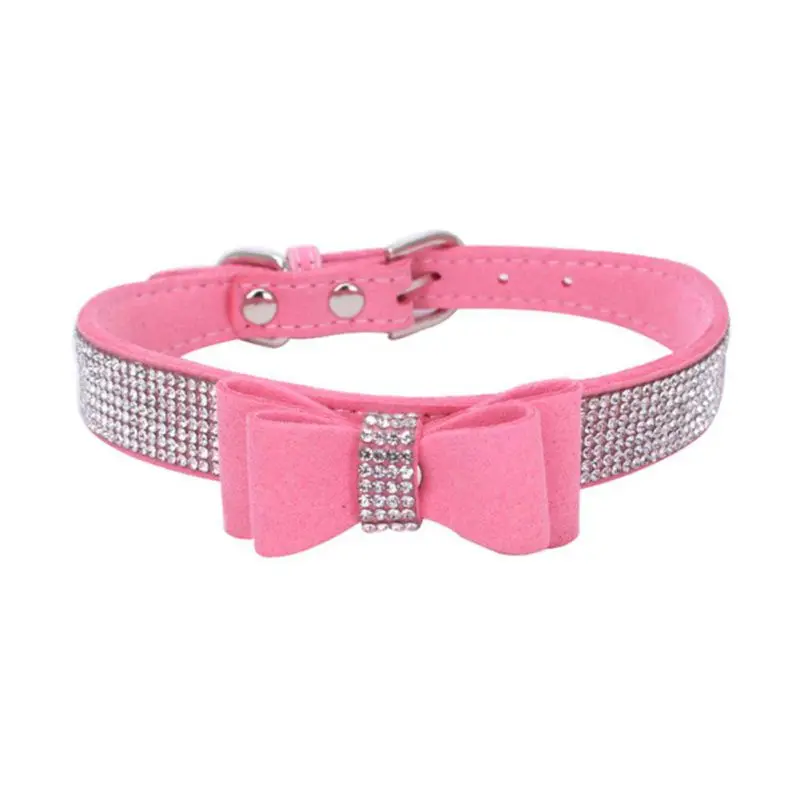 

Pet Dog Cat Bowknot Collar Bling Rhinestone Pet Collar Soft Cute Tie Collar For Small Medium Pet Dog Cat Chihuahua Dog Supplies