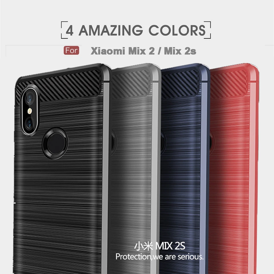 

Luxury case For Xiaomi Mi Mix 2 2s Soft silicone Carbon Fiber Armor back cover for Xiaomi Mix 2s Mix 2 cases Phone Fundas Coque