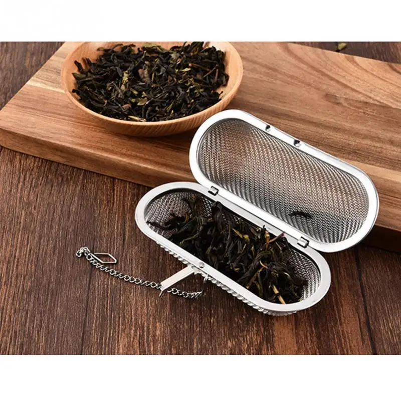 

1PC Silver Tea Strainer Reusable Stainless Mesh Herbal Ball Tea Spice Teakettle Locking Tea Filter Infuser Spice