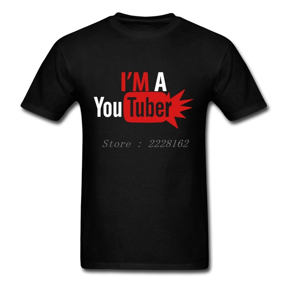 Customized T-shirt for Men Dad Mens Shirt I Am Youtuber Oversize Hipster Quilt Casual Costumes Summer 100% Cotton Print | Мужская одежда