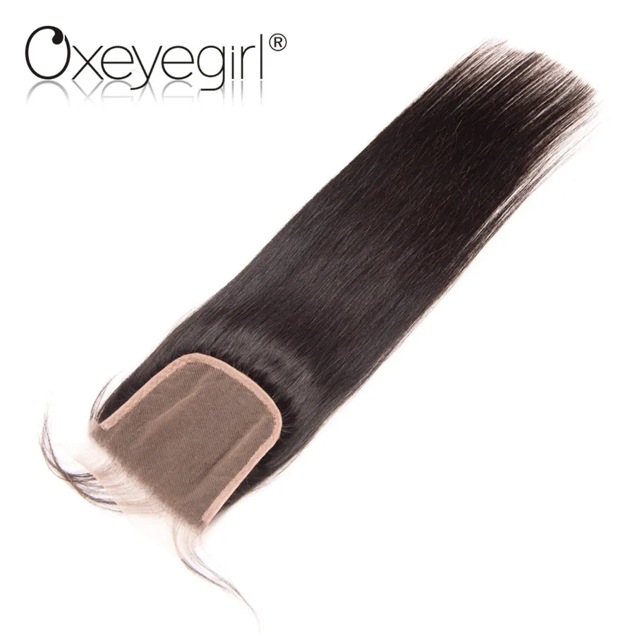 Oxeye girl 4x4 Lace Closure With Baby font b Hair b font Brazilian Straight font b