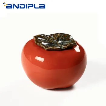 

Creative Handmade Persimmon Tea Caddy Portable Travel Tea Cans Sealed Tea Canister Mini Storage Box Nut Spice Jar Home Ornaments