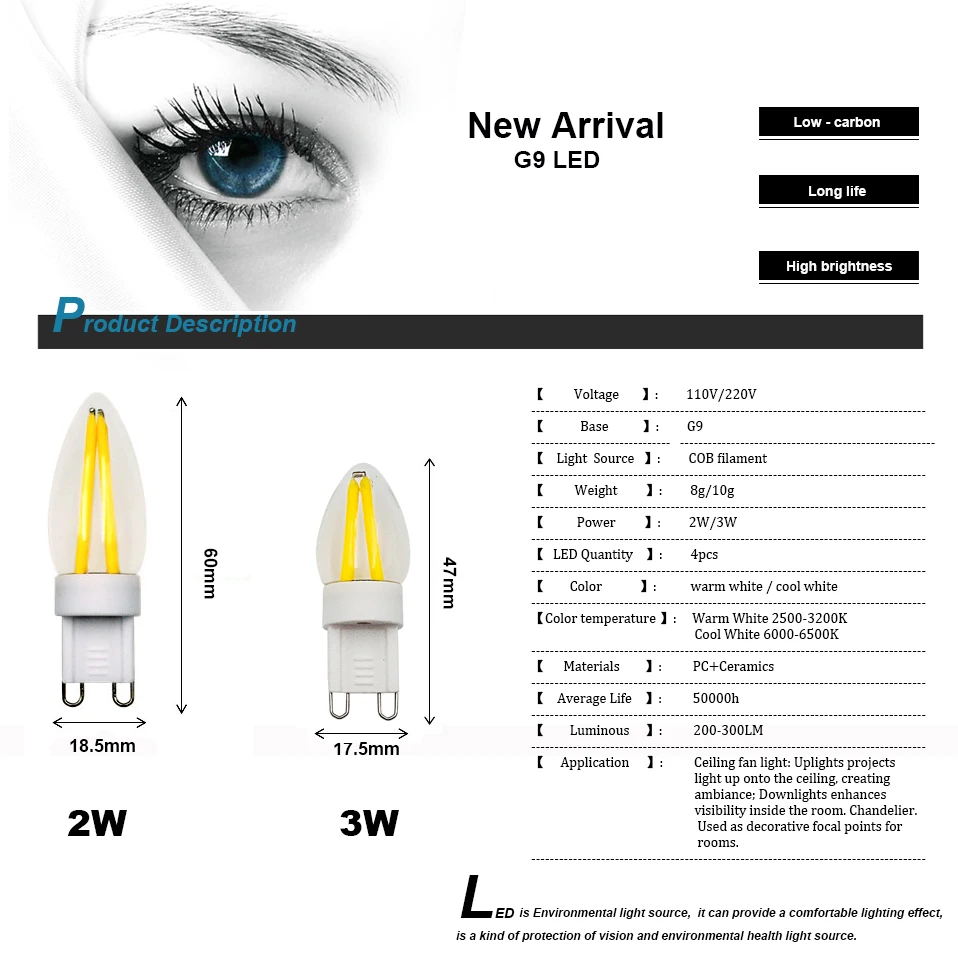 10 шт. G9 светодиодный лампочка 110 В 220 В 2 Вт 3 Вт накаливания COB светодиодный светильник заменяет 30 Вт 40 Вт галогенный светильник для люстры