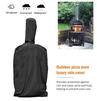 

Black Resistant Outdoor Pizza Oven Barbecue Box Cover Dust Proof Waterproof PVC Coating Cover Perfect To Protect Against
