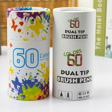 60 цветов двойной кончик кисти Fineliner школьные водостойкие ручки для рисования эскиз художественный дизайн