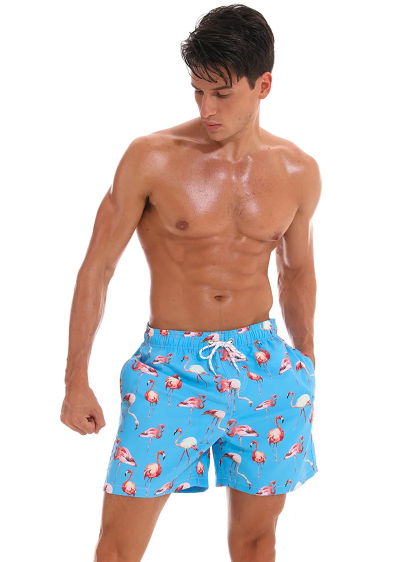 Модные летние Цветочный принт Цвет свободные быстросохнущие легкая стирка Пляжные шорты штаны для мужские ES3
