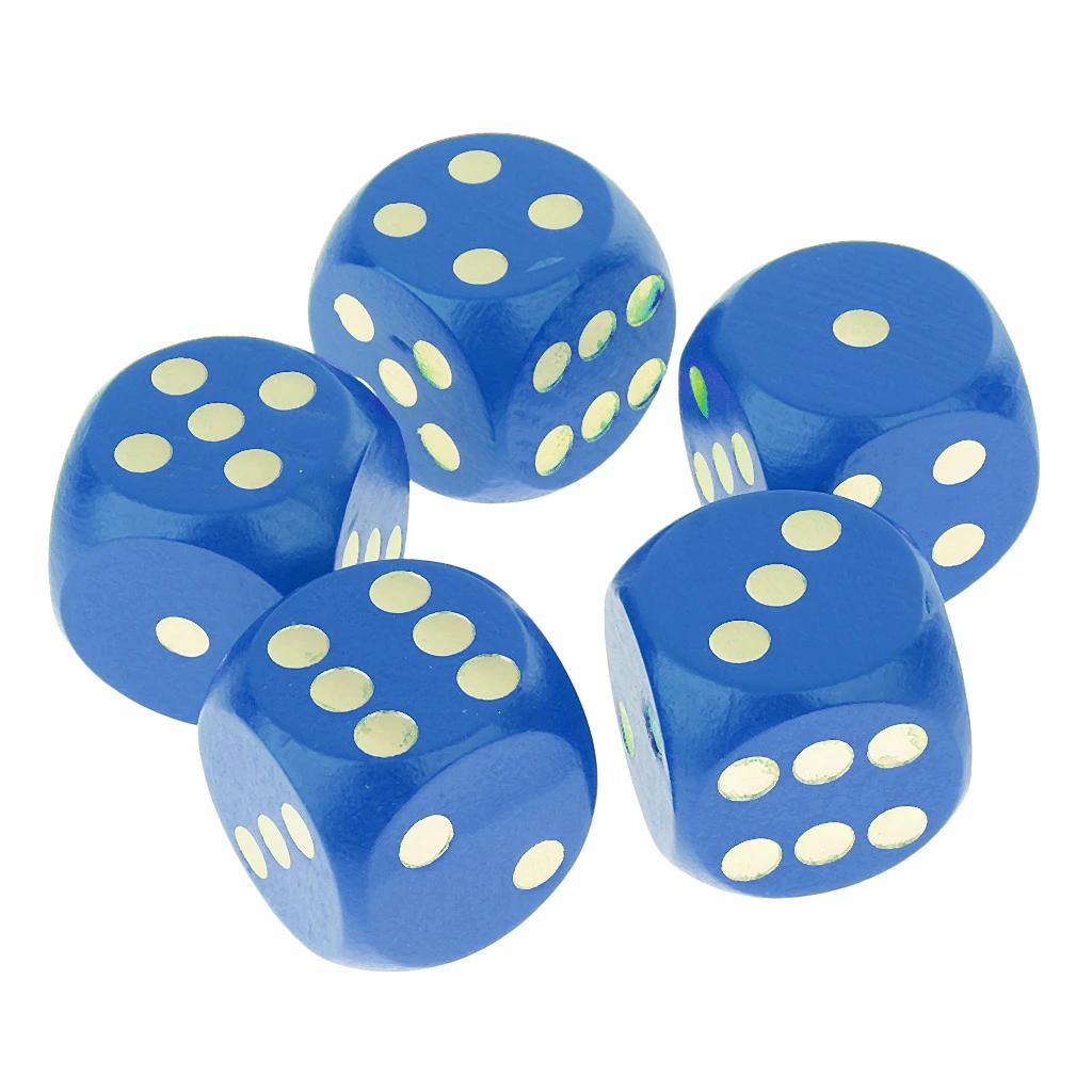 5 Piece/Set 3cm Wooden Dice D6 Six Sided Dotted Dice for D&D DND MTG TRPG Dungeons And Dragons Poker Card Travell Game Toy