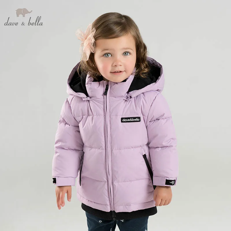 

DB9627 dave bella baby girl Down jacket children 90% white duck down outerwear fashion coat