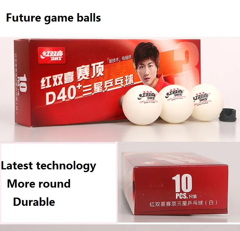 20 мячей новейший DHS 3-Star Dingning D40+ мячи для настольного тенниса материал Пластиковые Мячи для пинг-понга