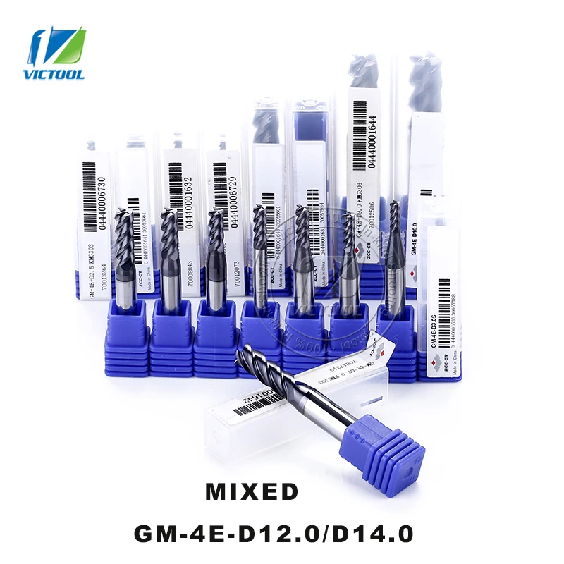 

GM-4E-D12.0/D14.0 High Speed Milling Cutter Side Milling And Shallow Slot Machining 4-flute Flattened End Mills Straight Shank