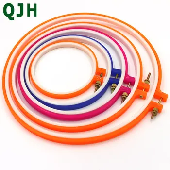 

5pcs QJH brand Plastic Embroidery and Cross Stitch Hoop Set Embroidery Hoop Ring Frame Adjustable Sewing Tools