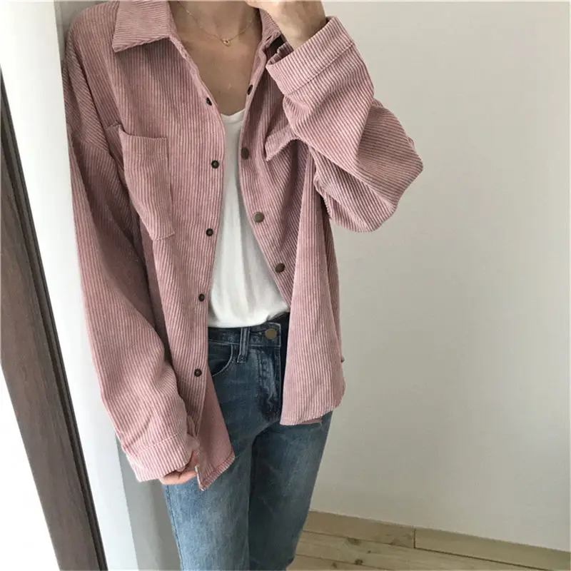 Hzirip весна осень новое модное пальто винтажное стильное простое однобортное повседневное одноцветное универсальная верхняя одежда плотная свободная - Цвет: pink