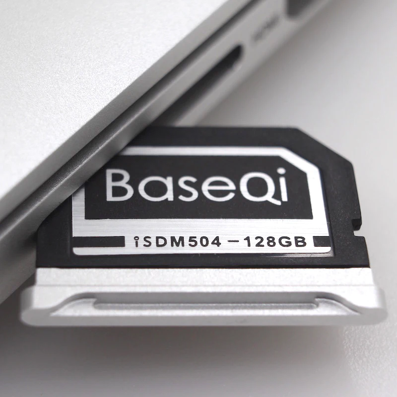 Алюминиевая карта памяти BaseQi Stealth Drive 128 ГБ/256 ГБ высокоскоростная SD для MacBook Pro Retina
