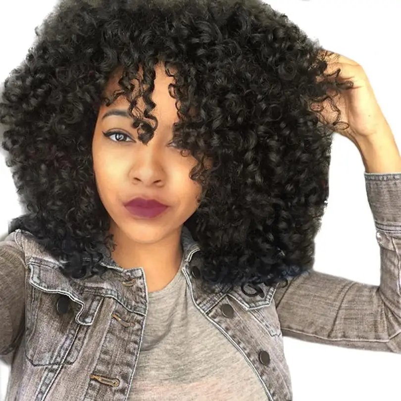 

Wig Ladies Fashion Women Charming Front Wigs For Black Women Long Curly Hair 56cm Afro Heat Hair Wigs Styling Accessory A17