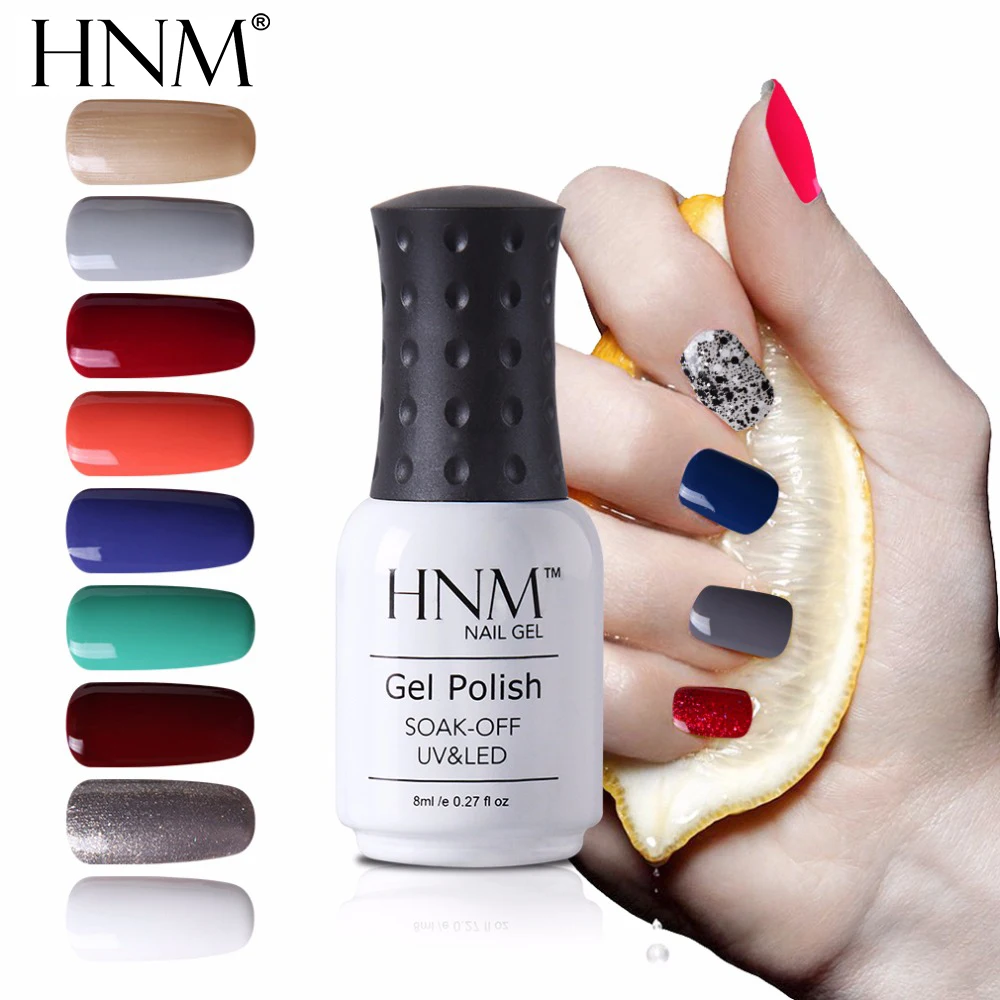 HNM УФ светодиодный светильник длинный последний гель для ногтей 8 мл чистый цвет