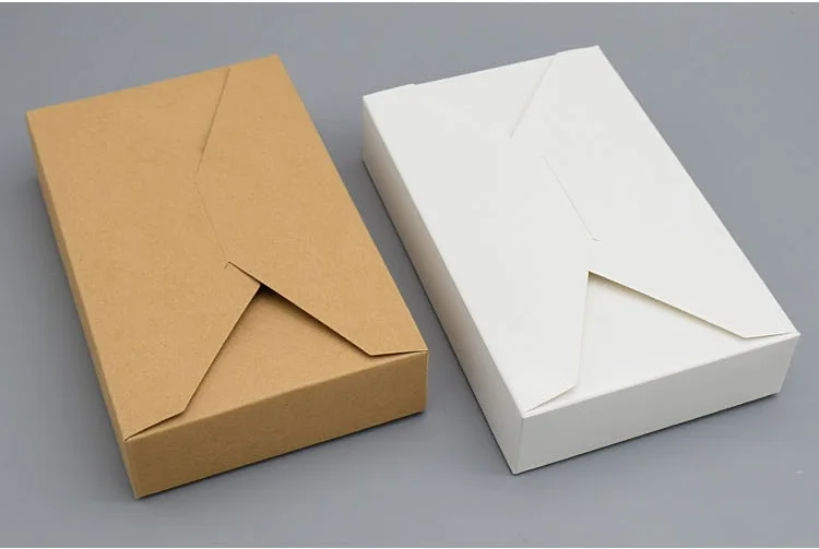 100pcs 19.5*12.5*4CM Paper Gift Box Envelope Type Kraft Cardboard Boxes