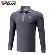 Одежда для гольфа, мужская полосатая футболка для фитнеса, тренировочная футболка с длинным рукавом и пуговицами на шее, осенне-зимняя одежда для гольфа, D0487