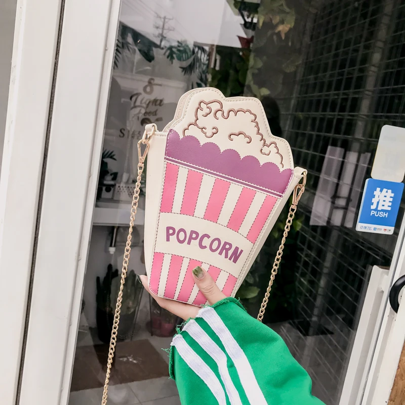 

Fashion Fashion funny cartoon popcorn letter chain flap message envelop mini bag shoulder cross body bag