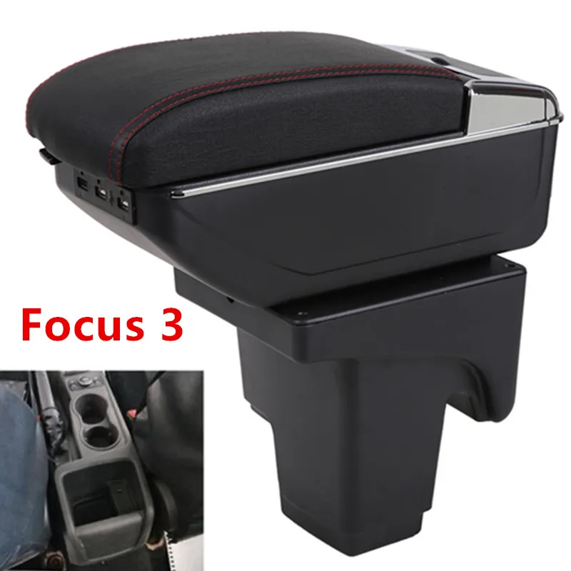 

For Ford Focus Armrest Box Focus 3 Universal Car Central Armrest Storage Box cup holder ashtray modification accessories